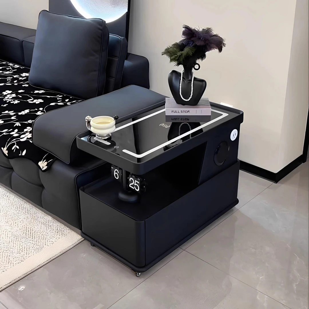 可移动茶几小户型现代简约边柜轻奢客厅意式极简新款沙发边几推车