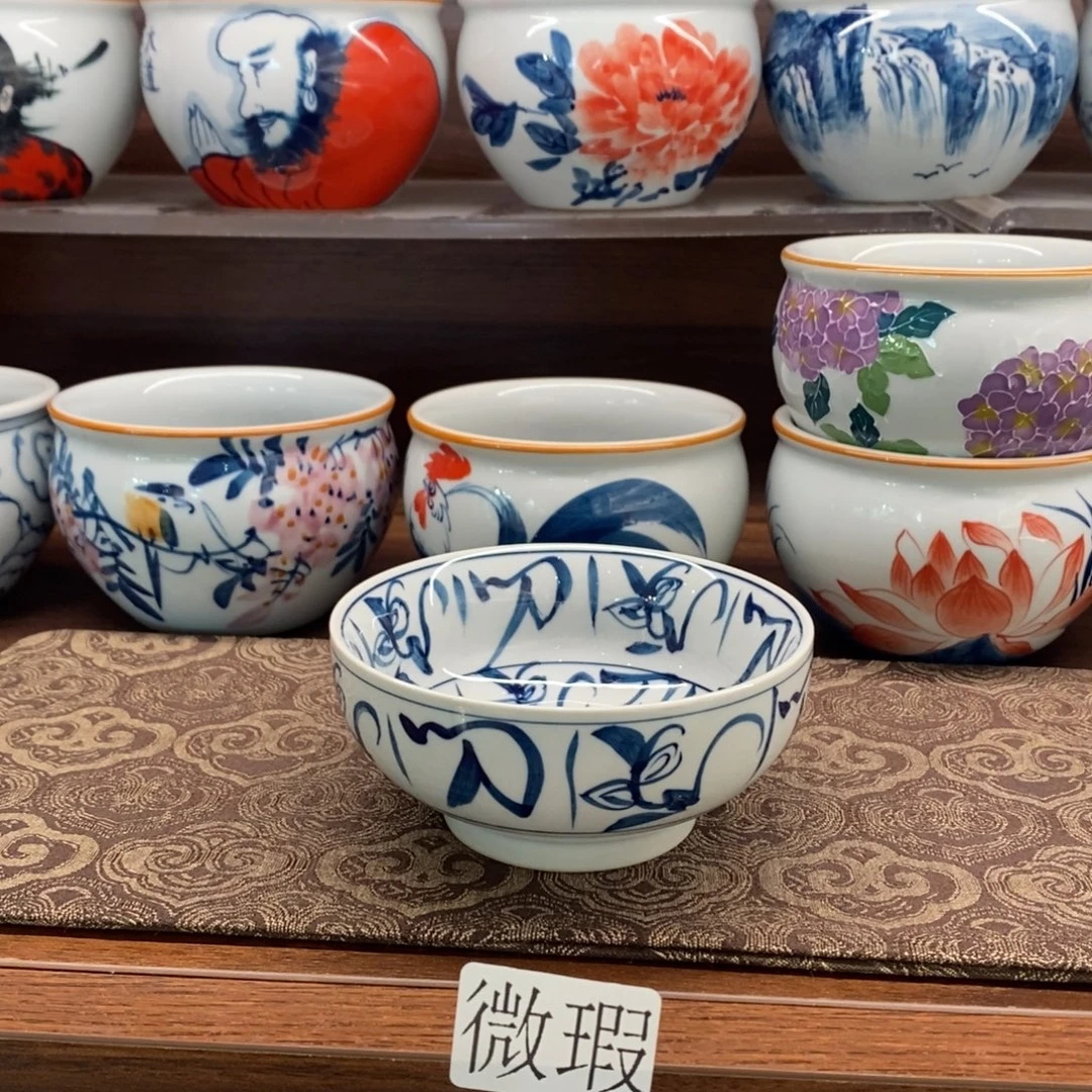 釉下彩老陶泥手工绘制