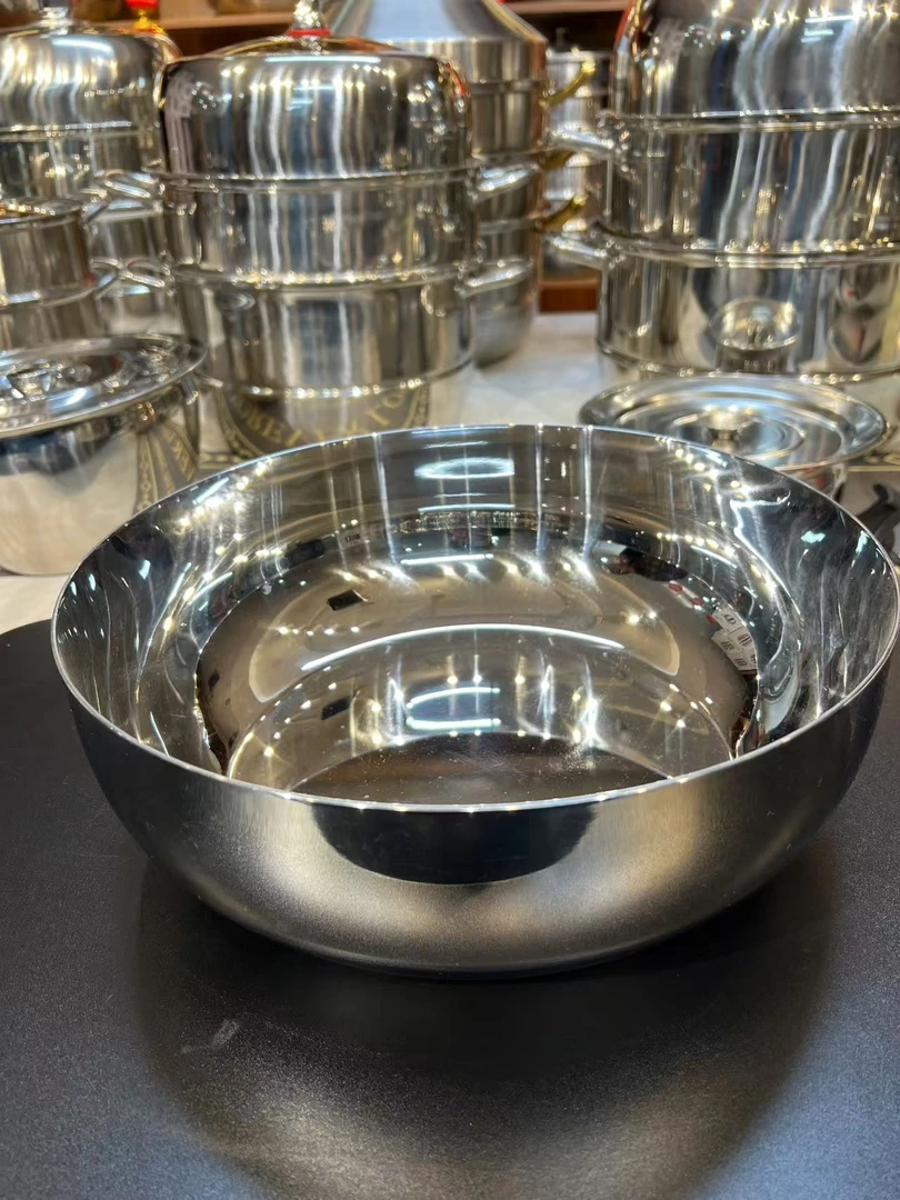 BH/不锈钢和面盆32cm大容量卷边揉面盆加厚加深洗菜盆