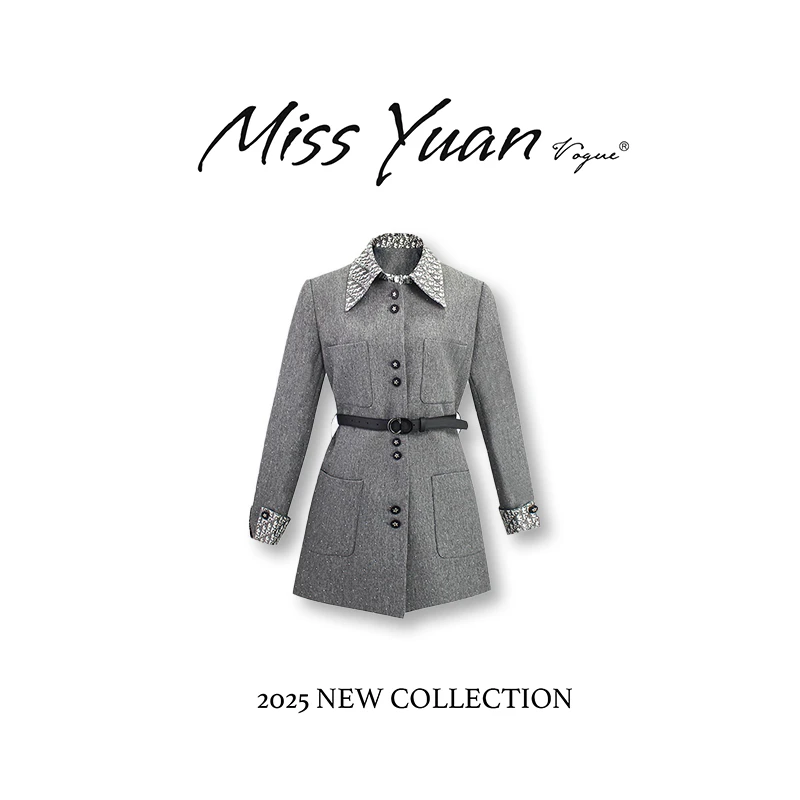 M.Y媛总 2025春季新款外套时尚小众设计中长款轻奢上衣女1LY825