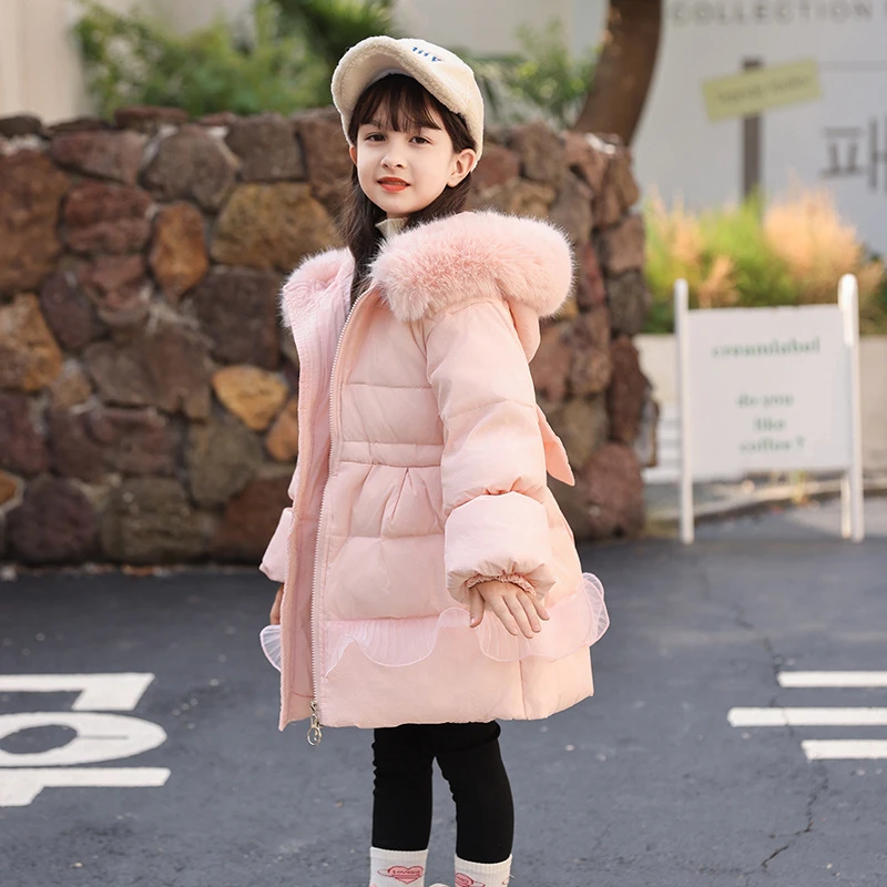 巴拉巴拉男孩女孩儿童羽绒服女童中长款新款韩版女童白鸭绒宝宝洋