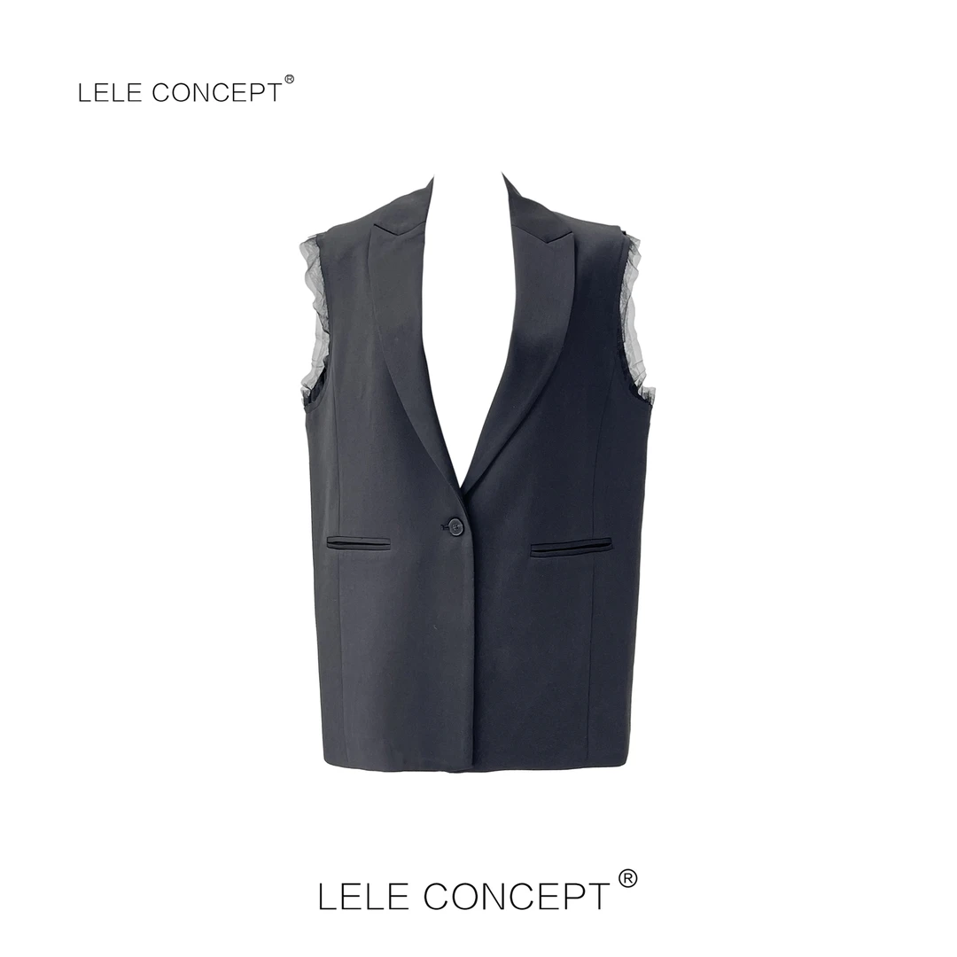 LELE CONCEPT 丨春款毛边西服马甲Y0562