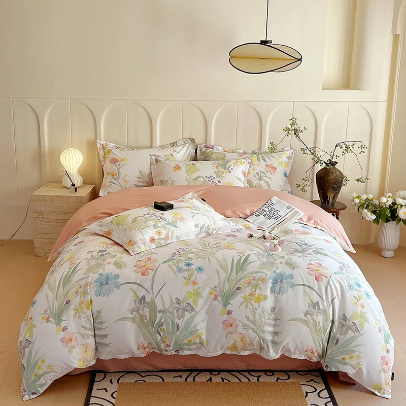 丽人凯全棉印花高支高密长绒棉四件套-山城之恋（梧)床上用品床单