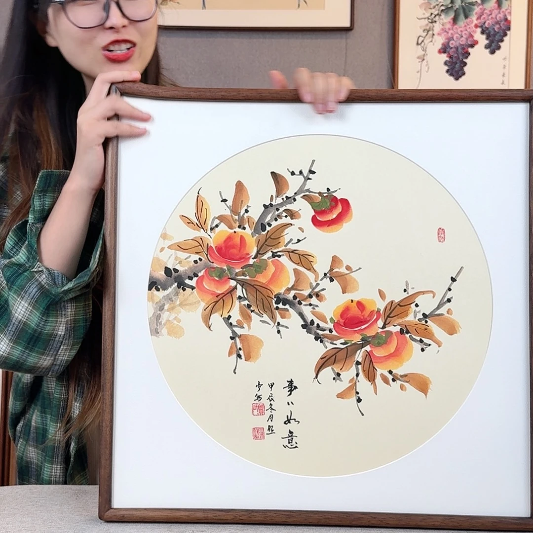 书法纯手绘，纯手写带框尺寸：53×53厘米