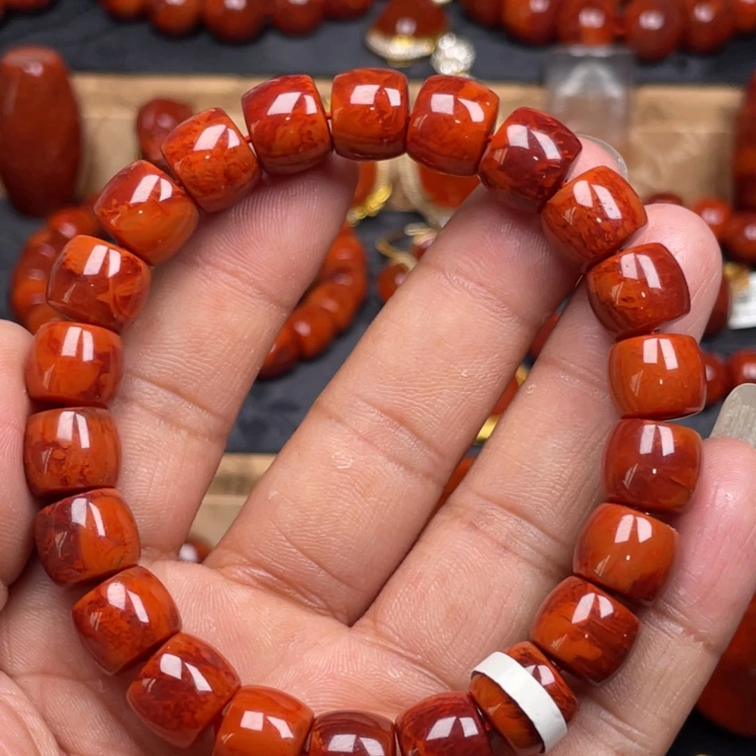 南红玛瑙未镶嵌珠宝奇石单圈10➕