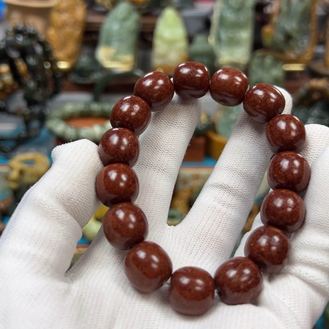 雙***木岫岩河磨玉（透闪石质玉）未镶嵌手串