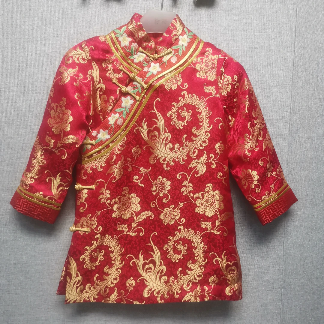 格格  红底金凤凰织锦棉小旗袍G94PH320024