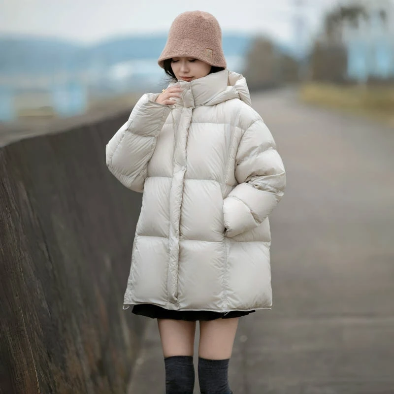 2025年新款棉服女冬中长款韩版时尚棉衣棉袄加厚宽松简约外套潮