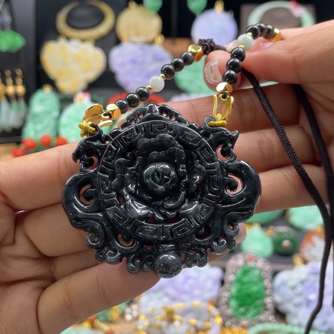 翡翠未镶嵌颈饰代编织