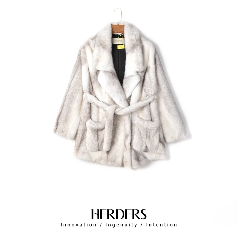 HERDERS 十字貂色外套貂皮大衣 30103