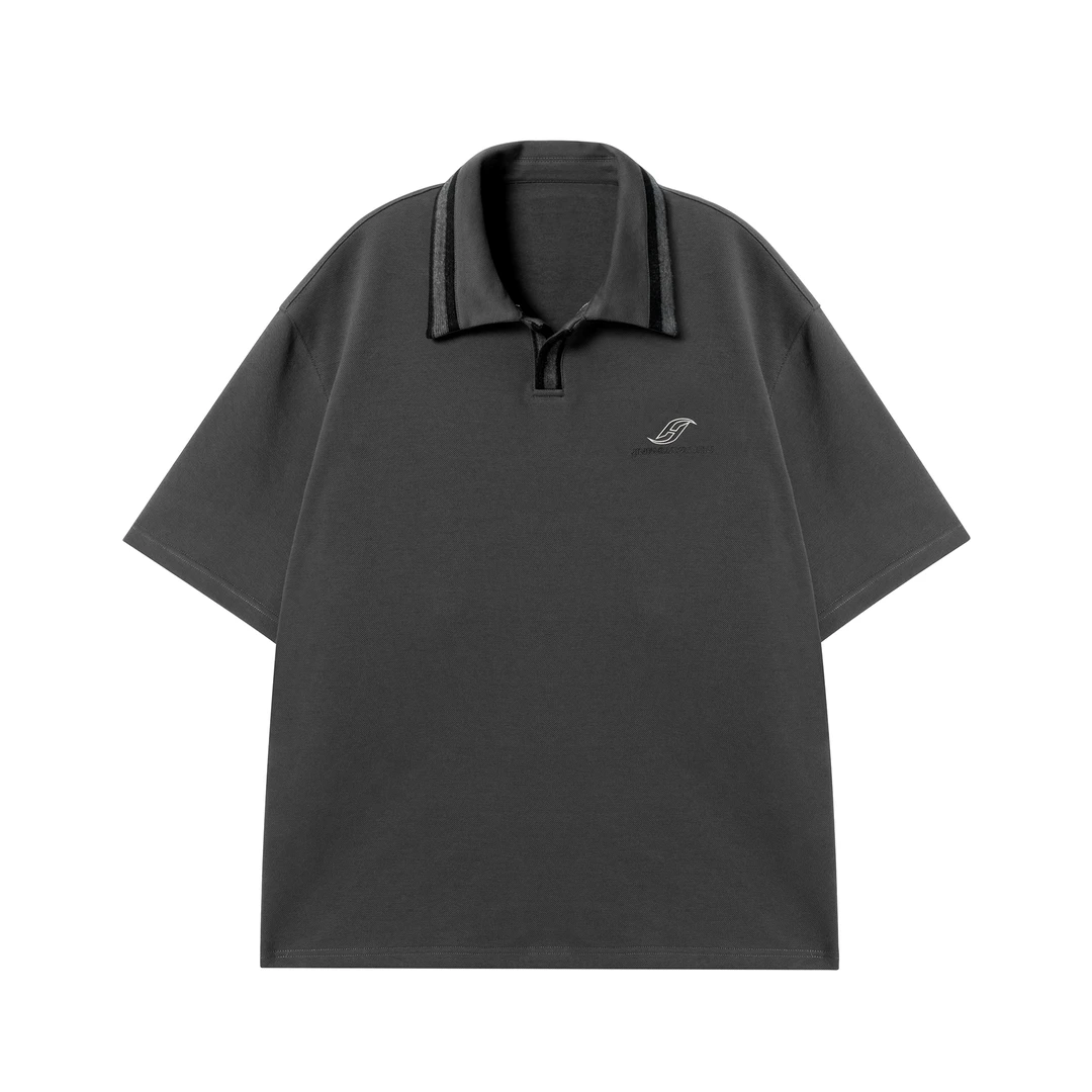 【JHYQ】夏季字母宽松短袖休闲翻领Polo衫潮流高级设计上衣625