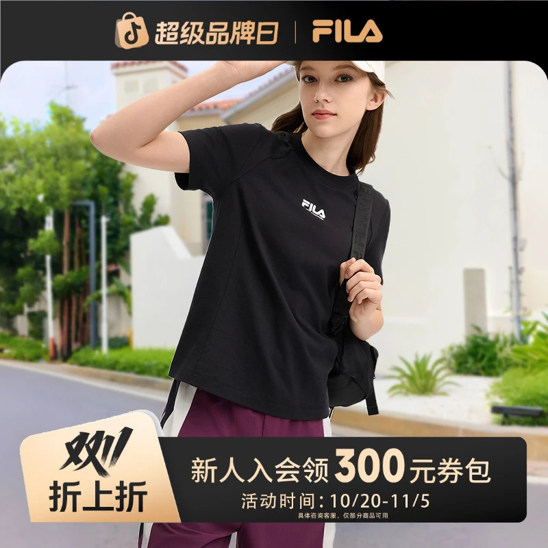 Fila/斐乐新款女子休闲时尚百搭户外运动舒适短袖T恤F11W519103F
