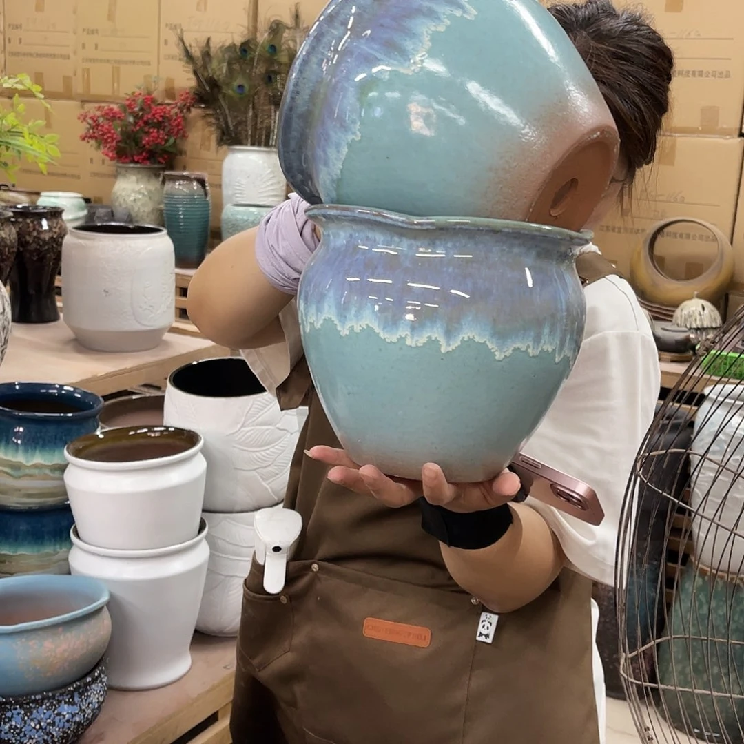紫砂花盆高度18口径20厘米