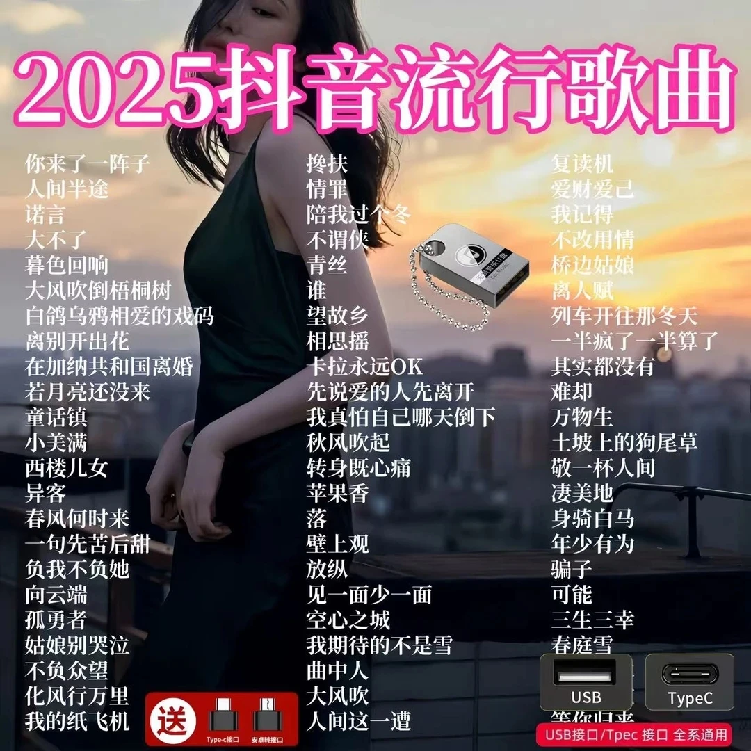 2025抖音爆火经典热歌车载u盘高品质歌曲无损音质柏林之声音乐u盘