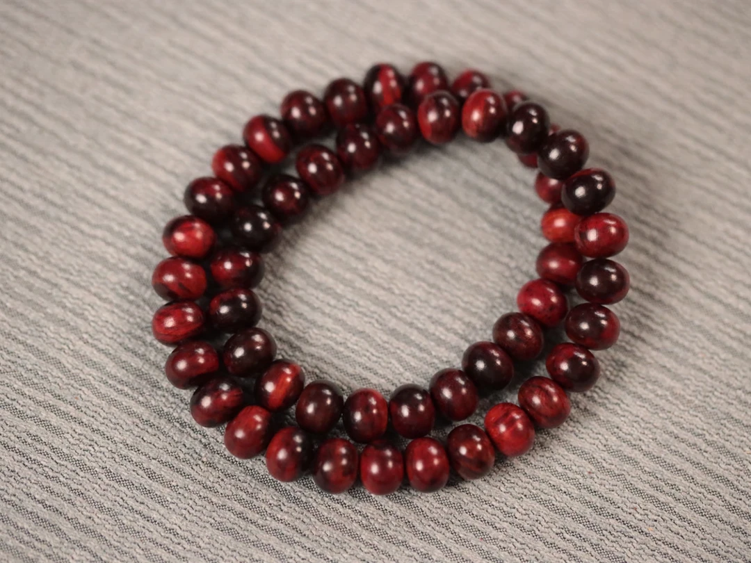 降真香 红降8x10mm算盘珠【锁骨链】