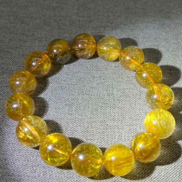 天然金发晶水晶手串13mm大手串