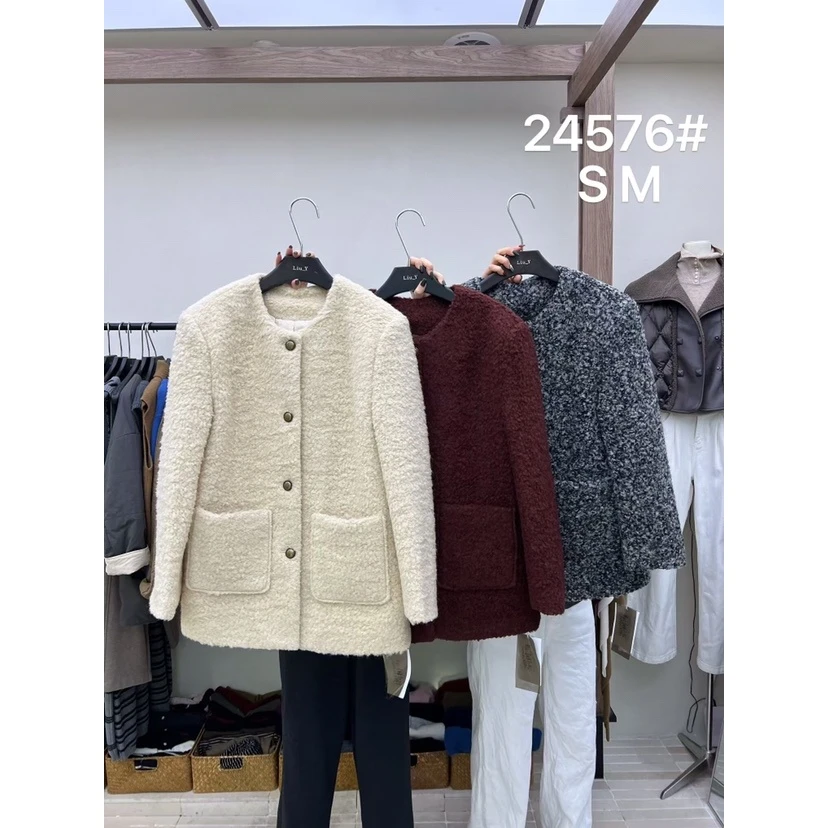 【ARONG阿荣家】羔羔毛加棉外套24576-红色-SM