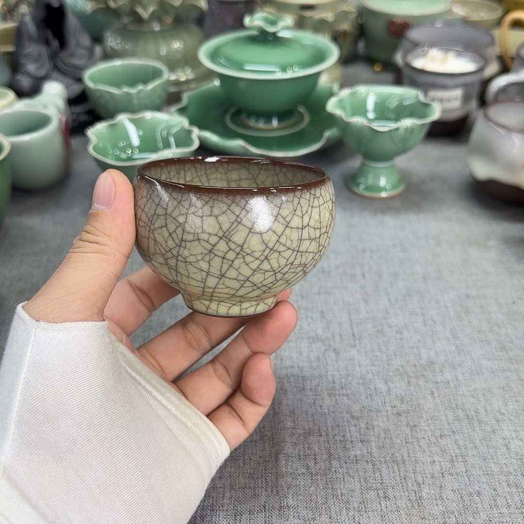 【茶器黄先生】传世哥窑手工杯