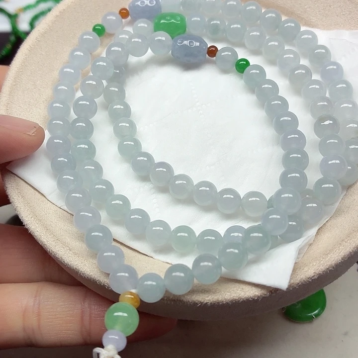 翡翠未镶嵌手链天然缅甸翡翠A货卡7