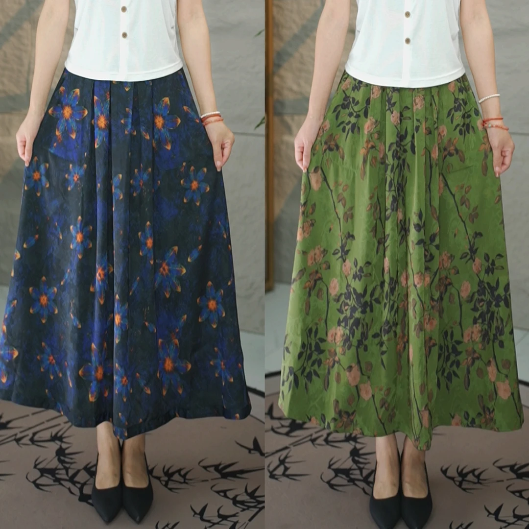 25001新款双面穿高腰松紧A版半身裙（85-165）