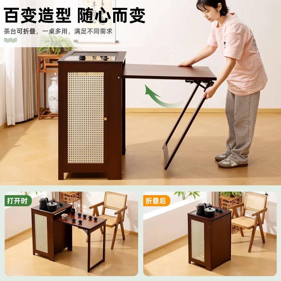 可折叠泡茶桌茶台烧水壶一体家用新中式禅意高端阳台客厅茶几简易