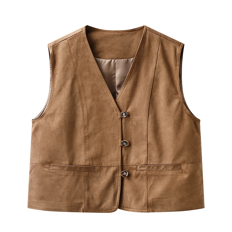 高级感时尚洋气叠穿2025新款简约百搭薄款纯色马甲女8905