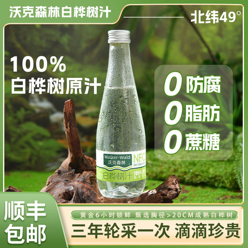 沃克森林 100%NFC天然白桦树汁原汁原液植物饮品320ml*6瓶/箱饮料