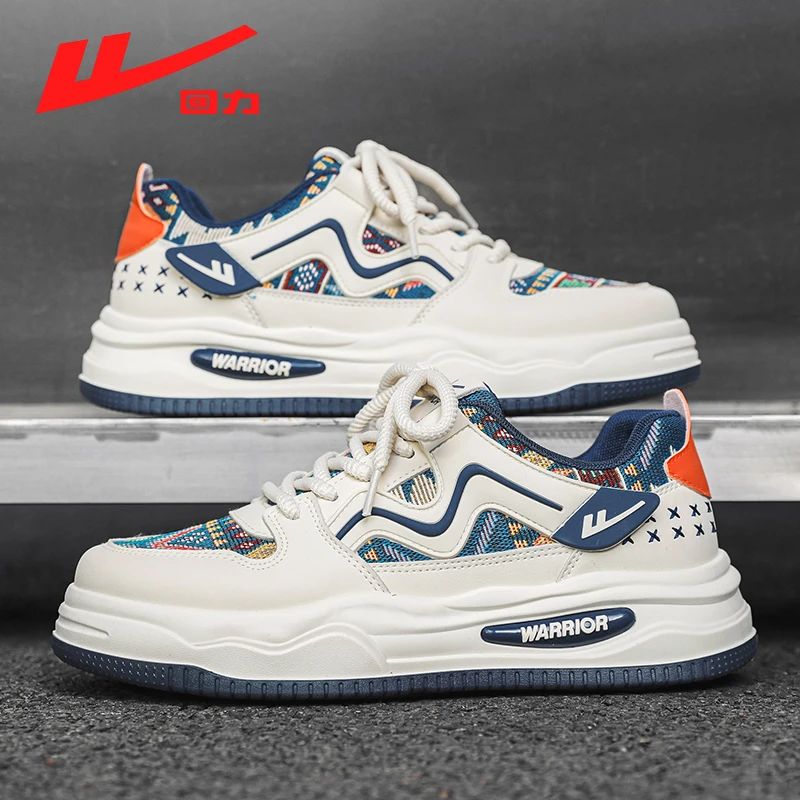 回力男鞋2025冬季新款时尚国风刺绣板鞋男士百搭厚底运动休闲潮鞋