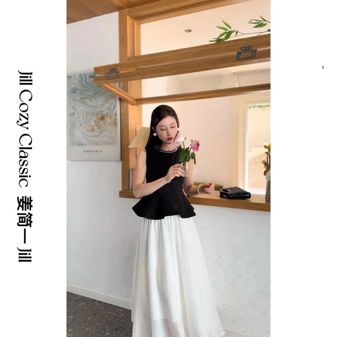 【姜简一JILL】买手店法式2025夏季新款高级感纱裙套装977