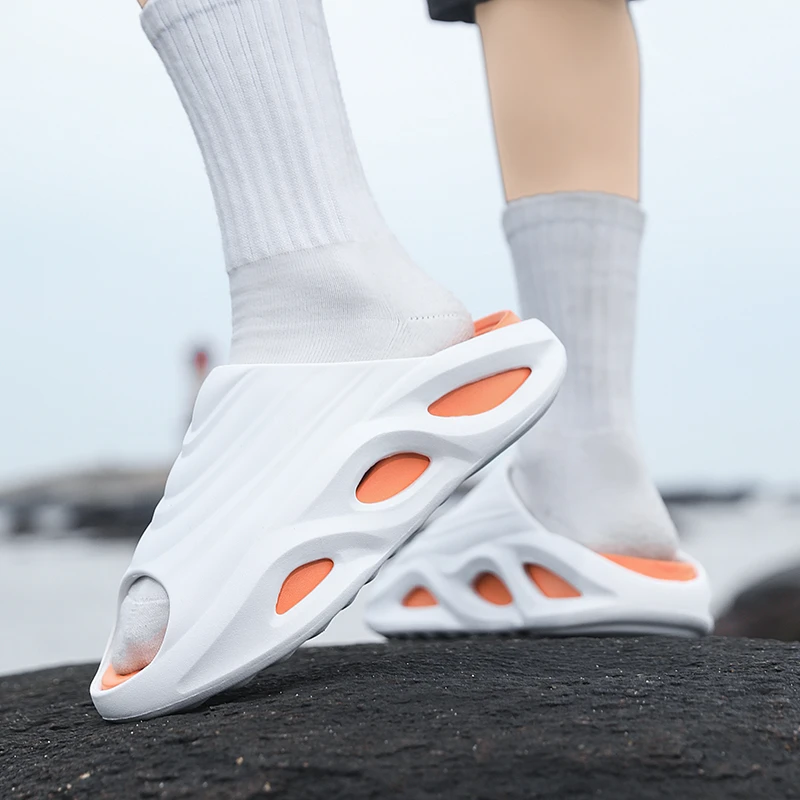 2025新款夏季情侣户外运动休闲增高防滑耐磨一字拖鞋沙滩凉鞋半拖