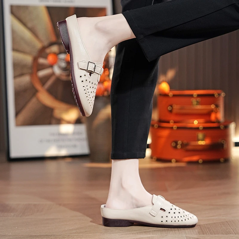 妈妈凉鞋50-60岁软底防滑洞洞透气中老年60-70岁包头半拖夏季外穿