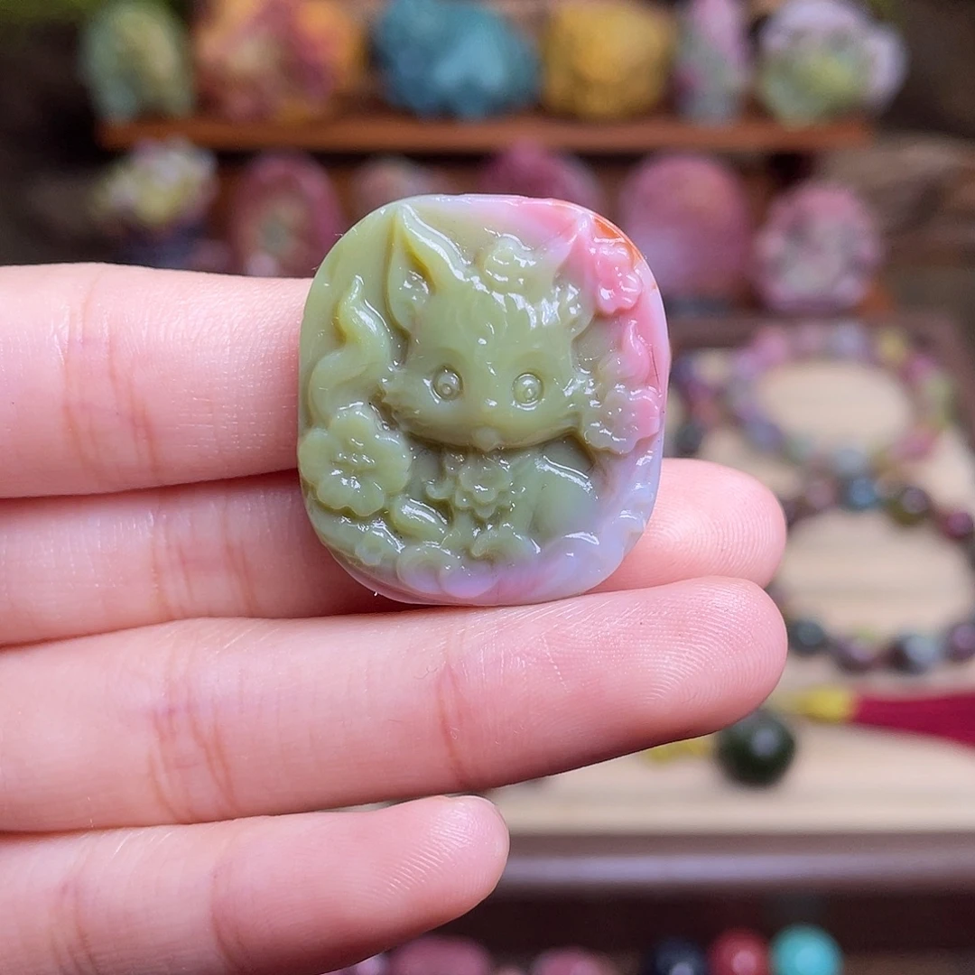 玛瑙/玉髓未镶嵌珠宝半成品盐源玛瑙西瓜九尾