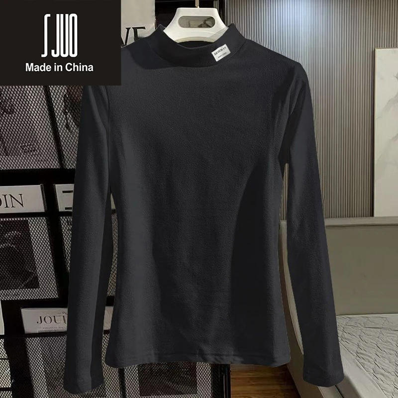 SJUO秋冬季新款男士半高领打底衫德绒保暖亲肤舒适长袖内搭百搭t