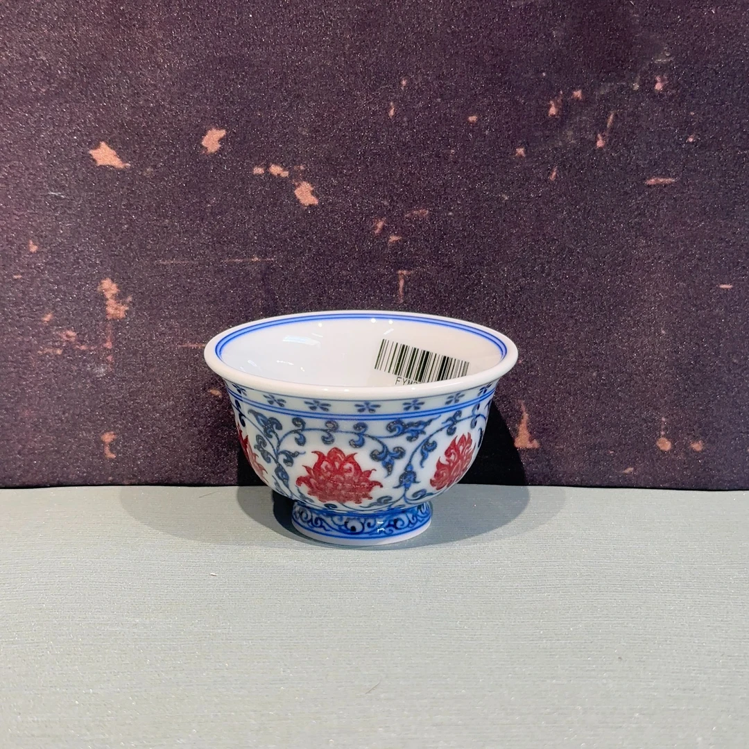 〖瑶瑶甄选〗永明尚玩缠枝狮心小压手杯手绘FYM339454景德镇茶器