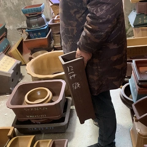 紫砂花盆手工制作