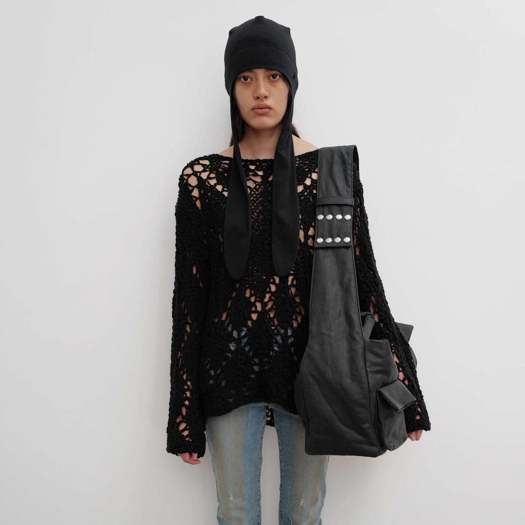 【茉舍】OPEN YY 新品宽松慵懒风镂空针织衫休闲罩衫3025137-1199