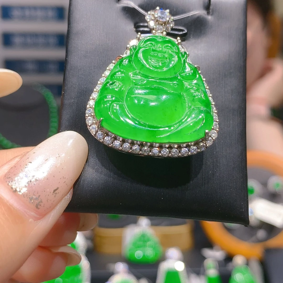 【闪购商品】颈饰银S925镶嵌翡翠6柒姐