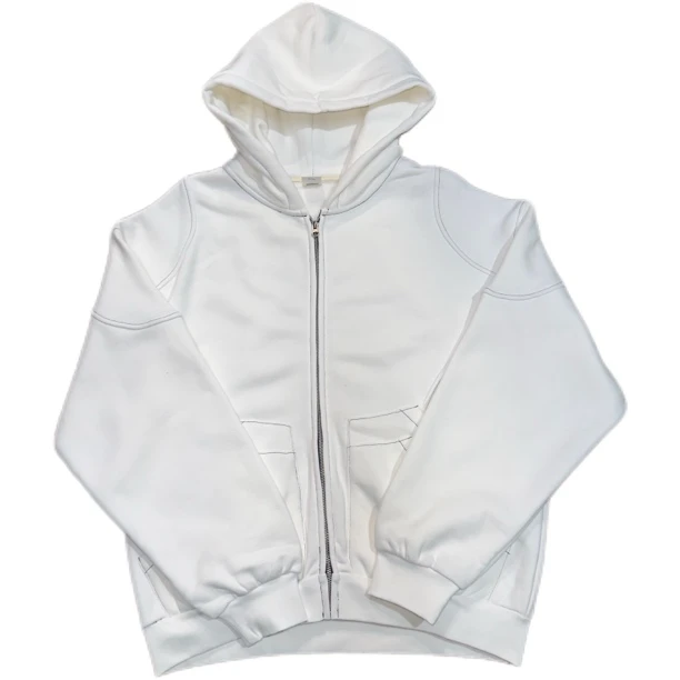 重磅拼接连帽宽松加厚开衫卫衣