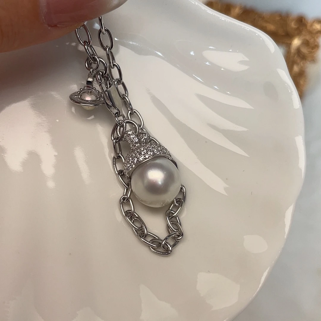 海水珍珠银S925镶嵌手绳