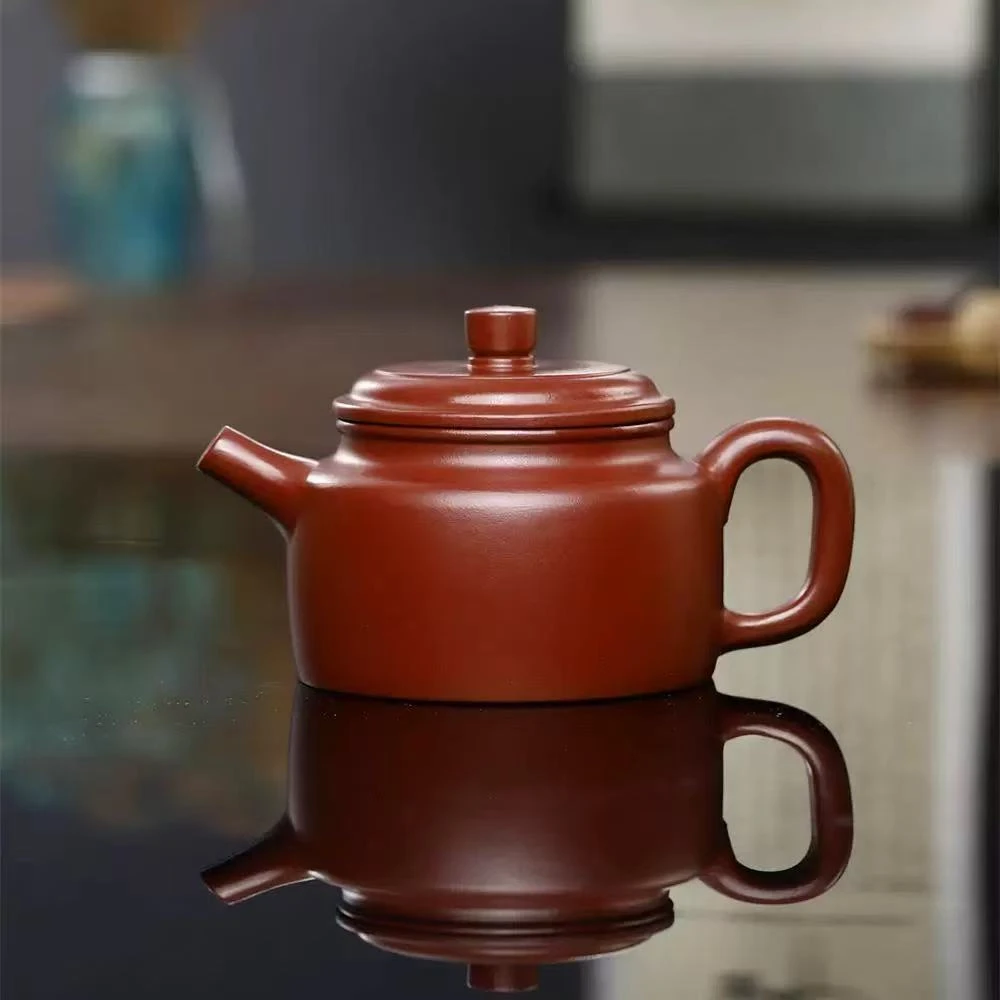 宜兴紫砂壶 光器 德钟 鱼籽朱泥