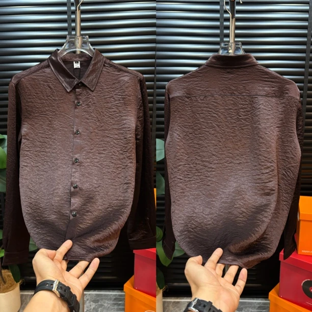 【清澈男装轻奢出品】LS8175/QINGCHE2025/高端欧货长袖醋酸衬衫