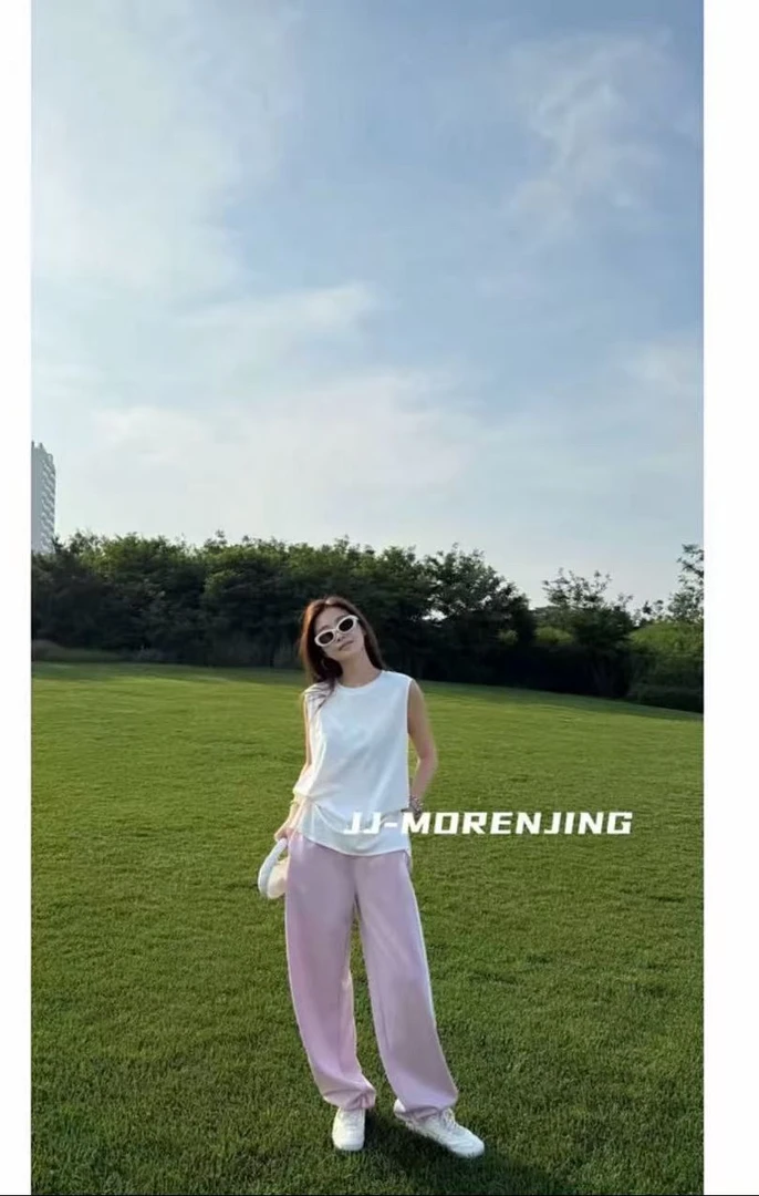 【BAI】休闲裤女夏新款宽松阔腿直筒裤子25184