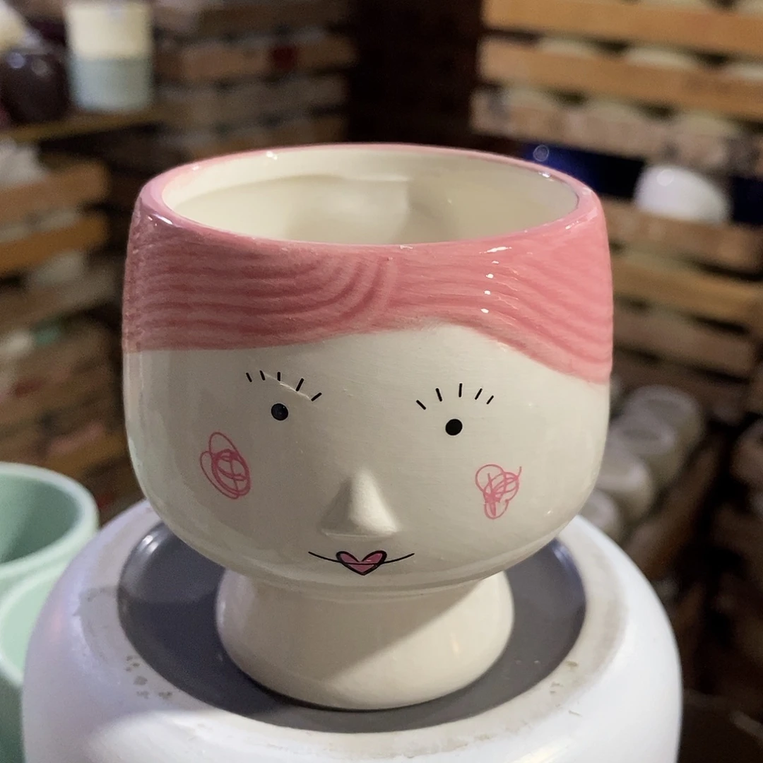 陶摆件陶盆有孔 瑕疵介意勿拍