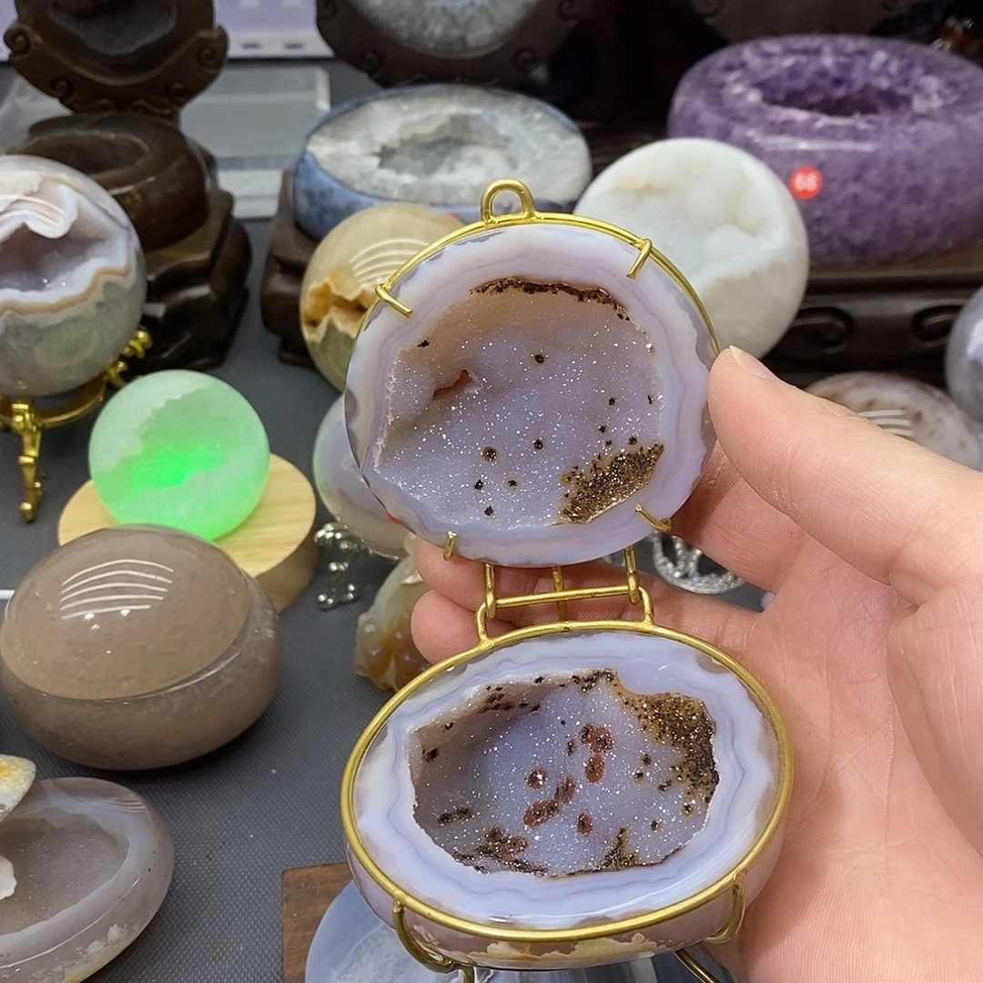 未镶嵌紫晶摆件聚宝盆