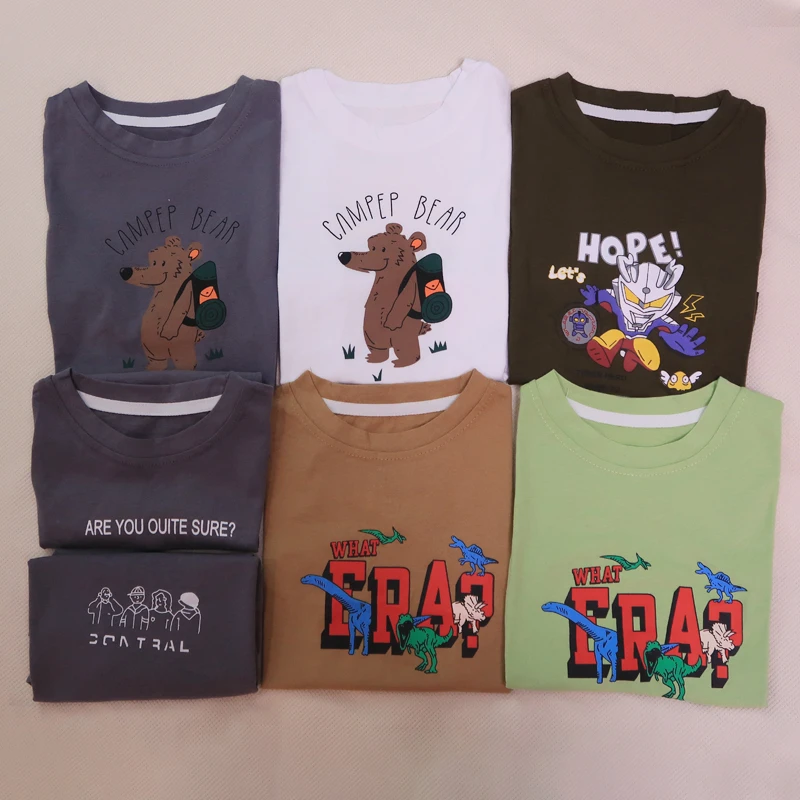 婴童日系短袖男女卡通印花夏季无袖T恤打底卡通印花百搭