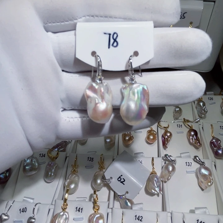 淡水珍珠耳饰银S925镶嵌小*