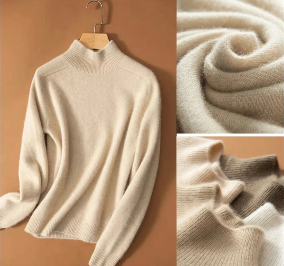 QL(201-300)秋冬新款全羊毛套头加厚百搭网红冬季宽松针织打底衫