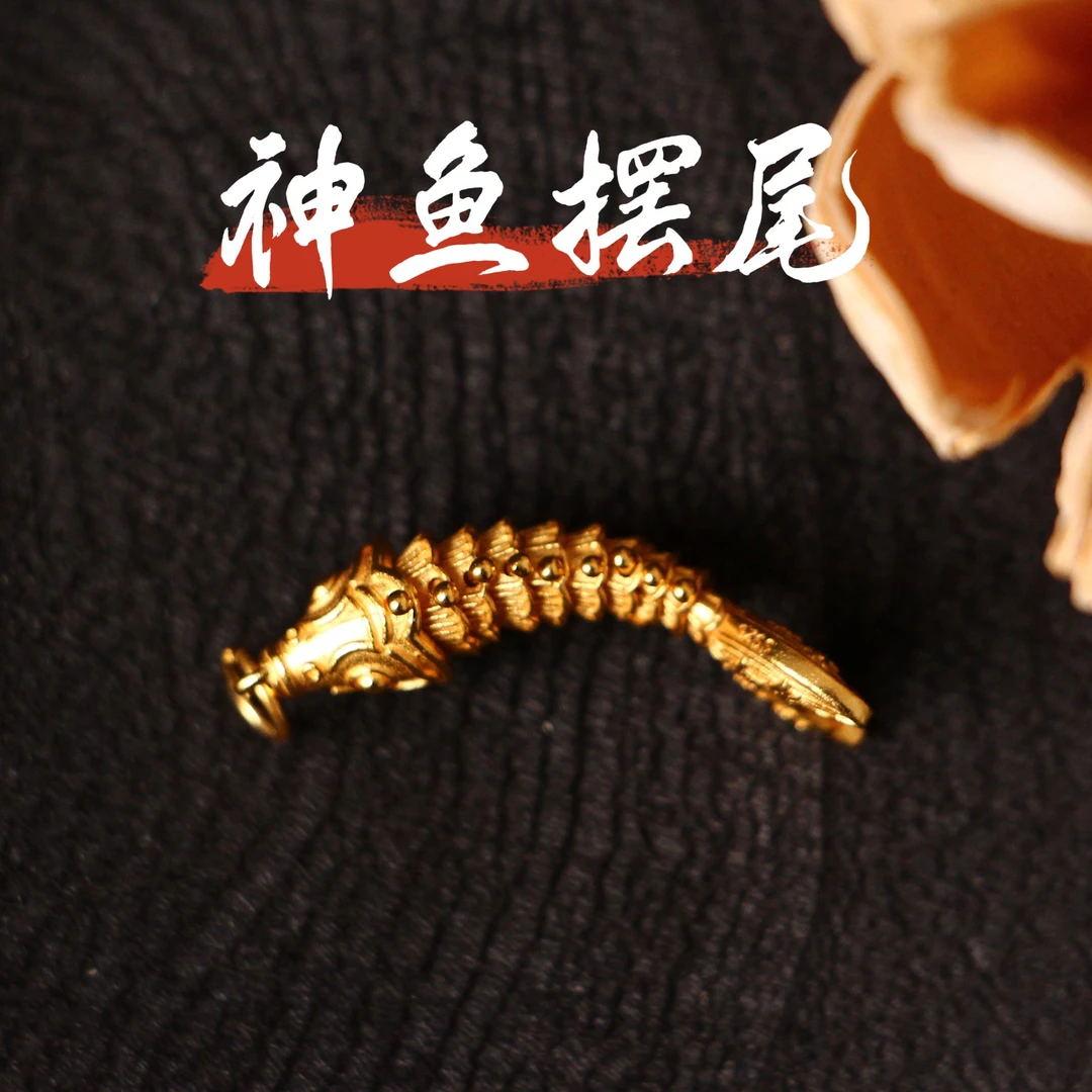 吊坠925银 【蚂蚁造物局】P035神鱼摆尾S925银吊坠10.5*30*7mm