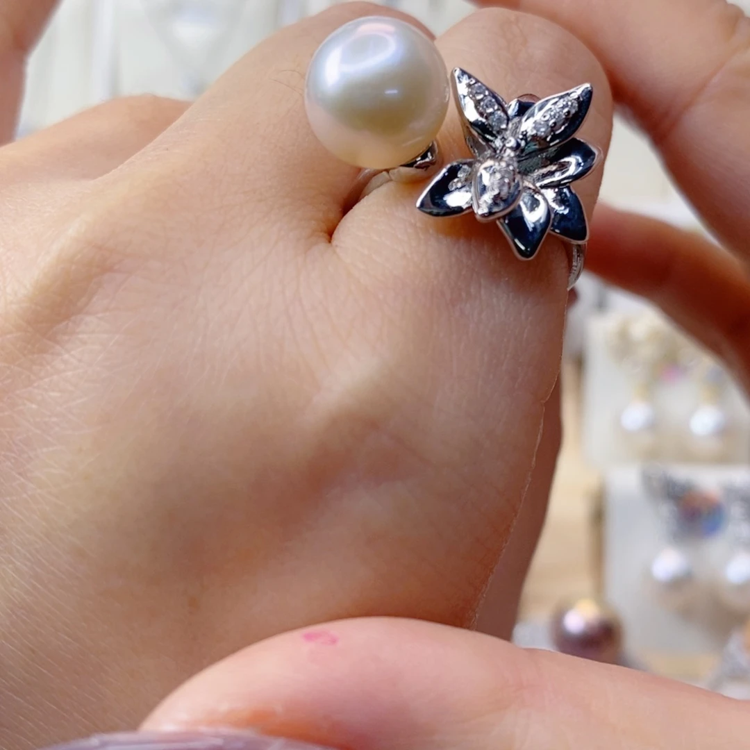 淡水珍珠戒指合金