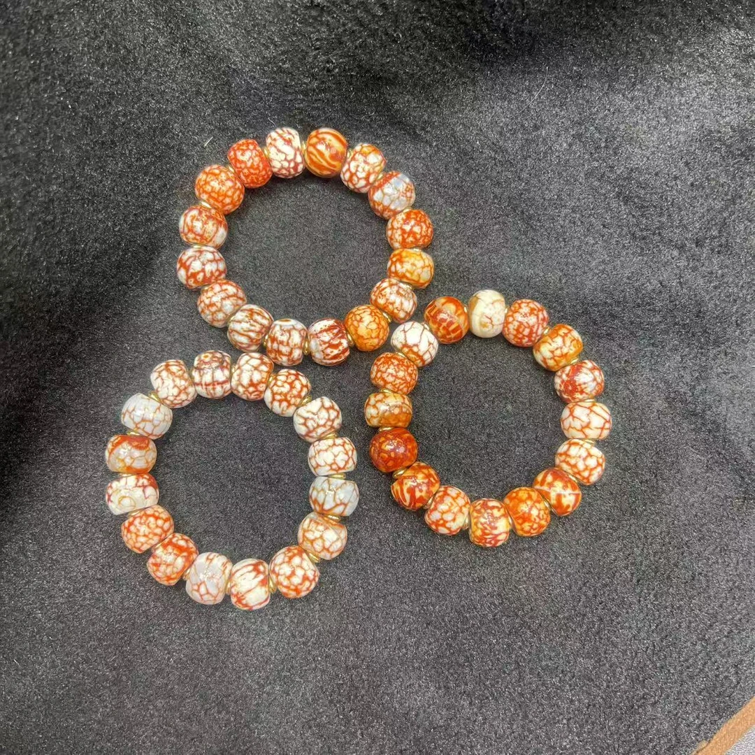 S7030卡15左右-幻彩烈阳赤丹玛瑙手串-多样性发其一-